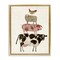 Stupell Industries Barnyard Buds Stacked Animals Framed Floater Canvas Wall Art